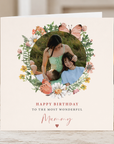 Wildflower and Butterflies Photo Birthday Card