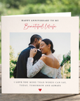 Beautiful Wife Anniversary Photo Card