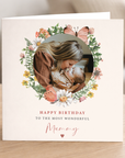 Wildflower and Butterflies Photo Birthday Card