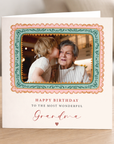 Vintage Frame Birthday Photo Card