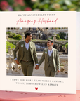 Amazing Husband Anniversary Photo Card