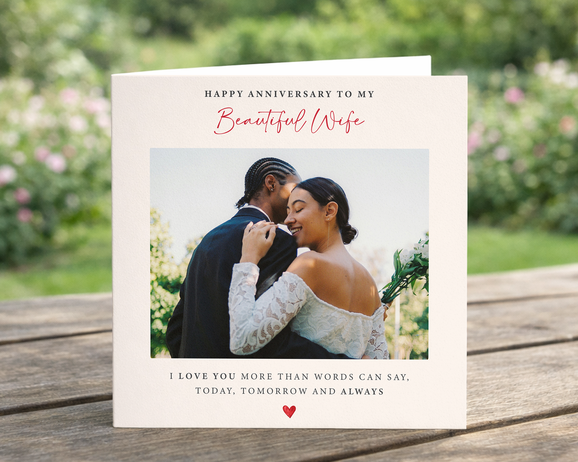 Beautiful Wife Anniversary Photo Card