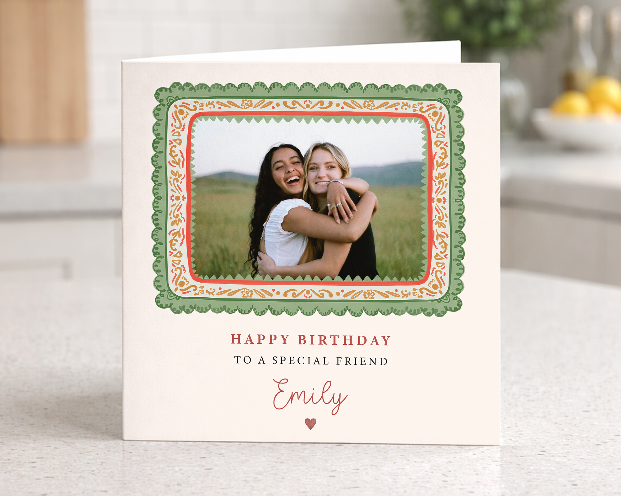 Vintage Frame Birthday Photo Card