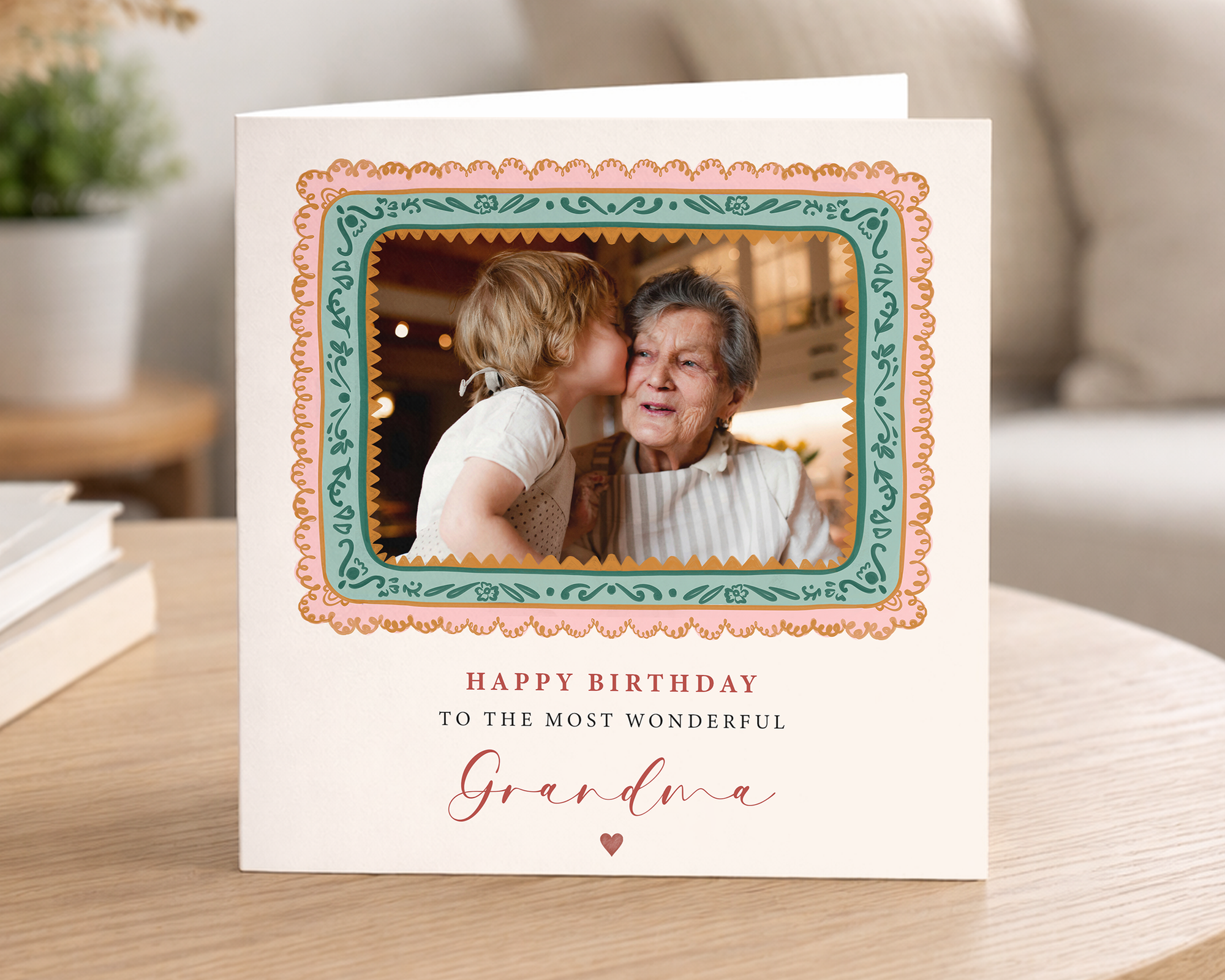 Vintage Frame Birthday Photo Card