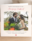Amazing Husband Anniversary Photo Card