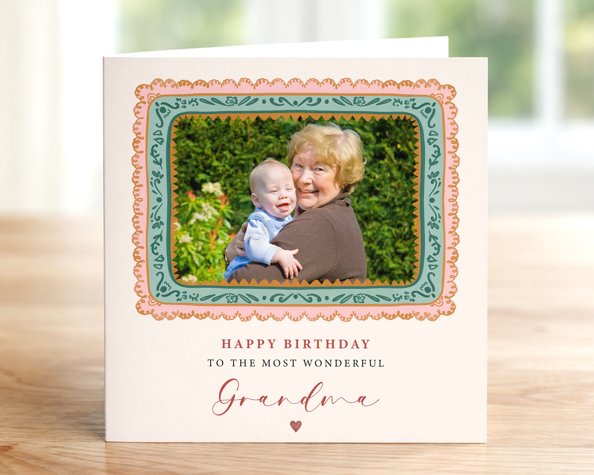 Vintage Frame Birthday Photo Card