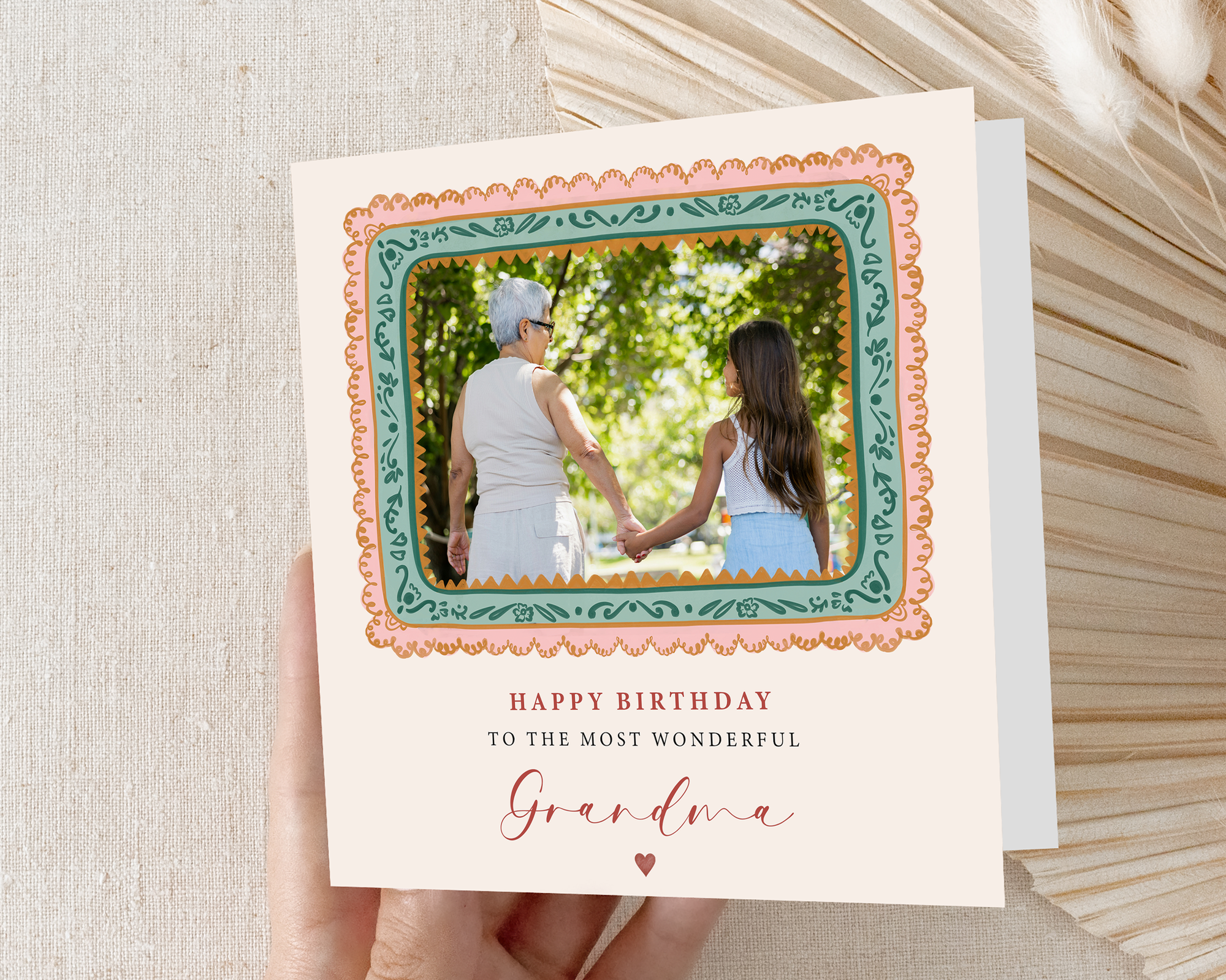 Vintage Frame Birthday Photo Card