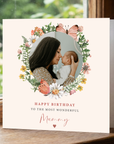 Wildflower and Butterflies Photo Birthday Card