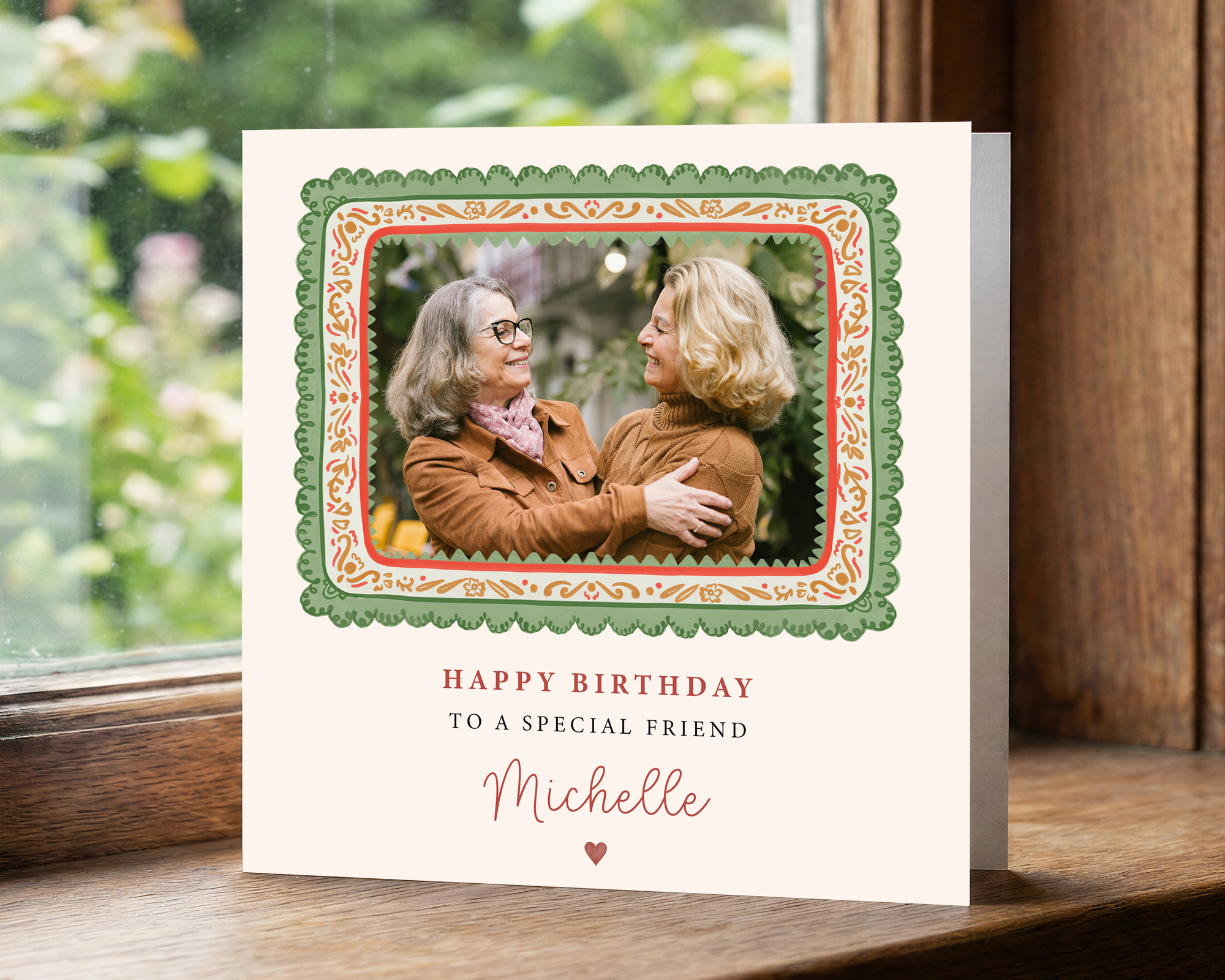 Vintage Frame Birthday Photo Card