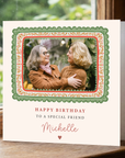 Vintage Frame Birthday Photo Card