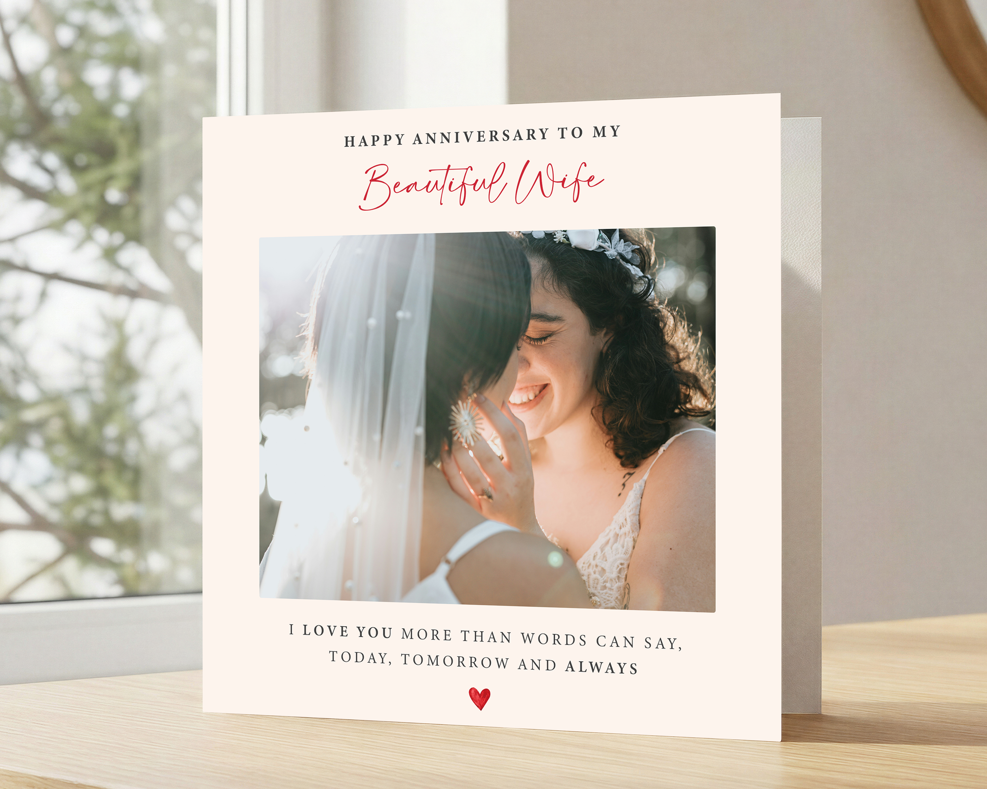 Beautiful Wife Anniversary Photo Card