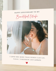 Beautiful Wife Anniversary Photo Card