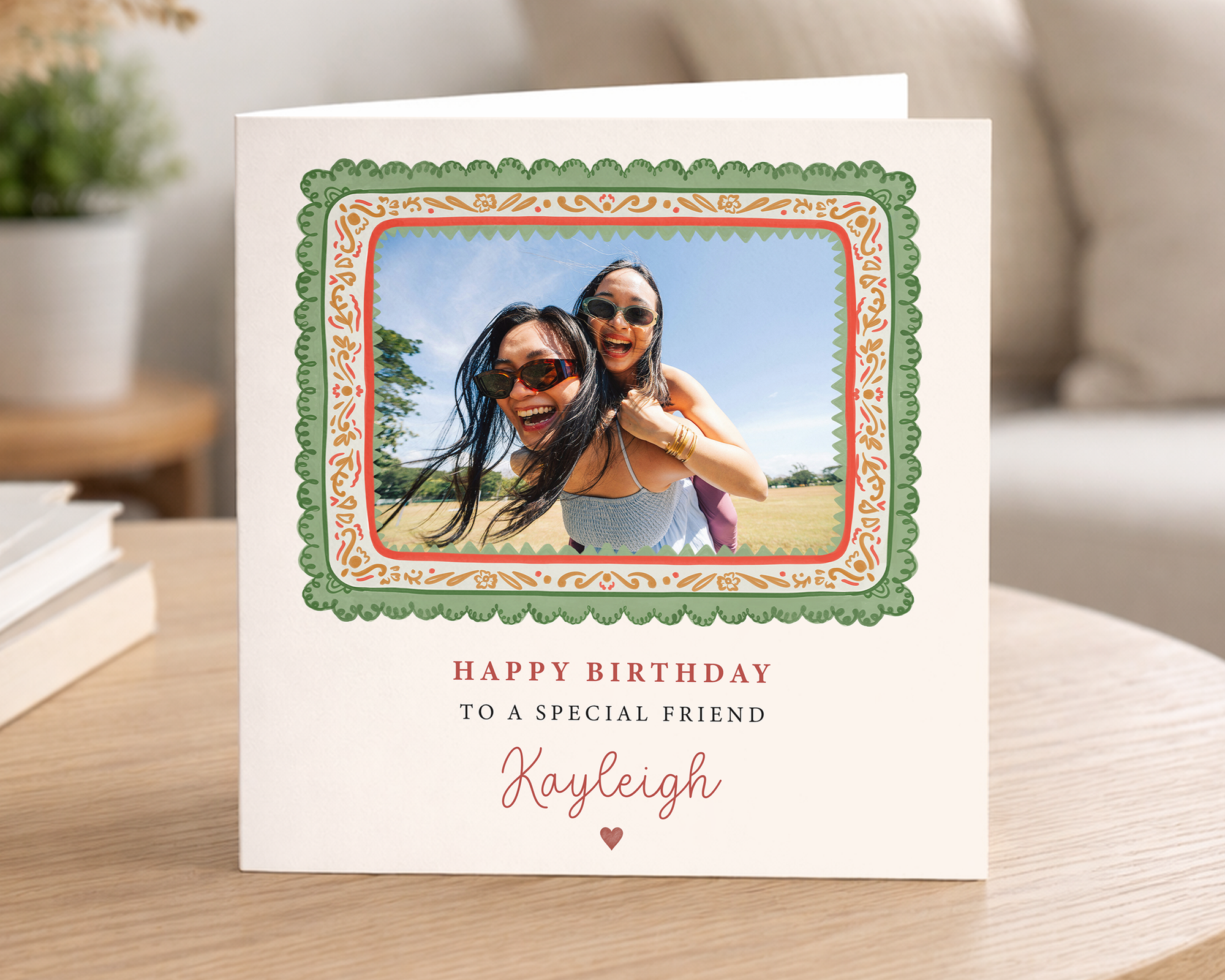 Vintage Frame Birthday Photo Card