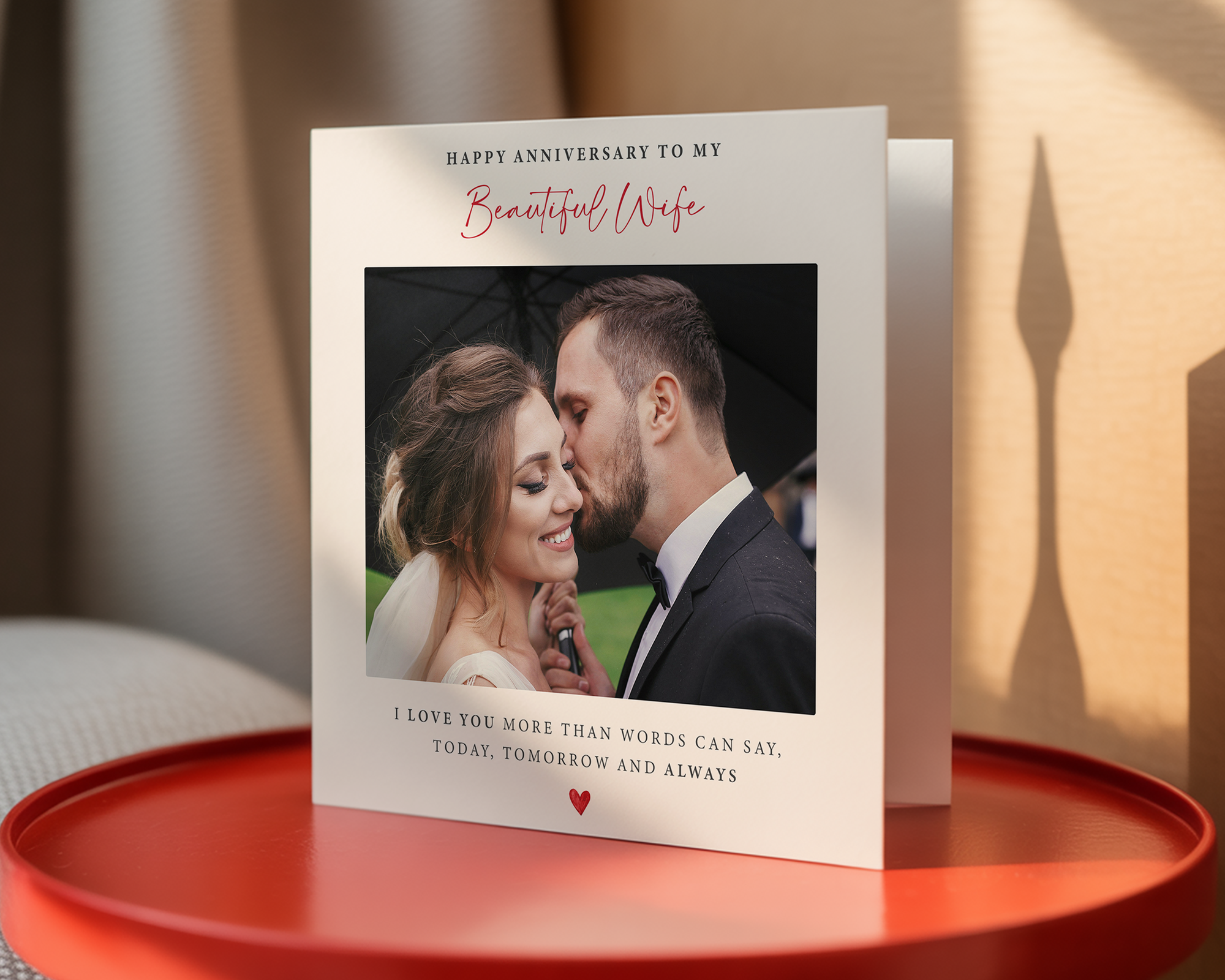 Beautiful Wife Anniversary Photo Card