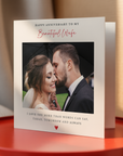 Beautiful Wife Anniversary Photo Card